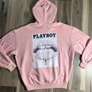Playboy Pink Graphic Hoodie November 2013 Magazine Cover Pullover Sweatshirt